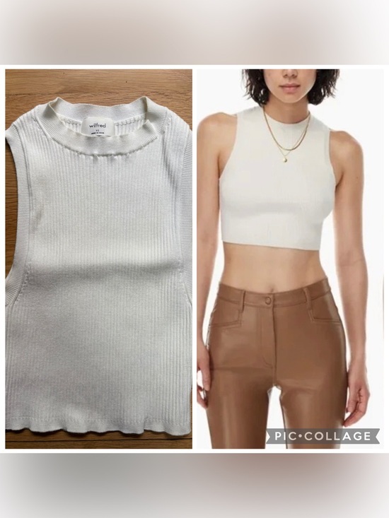 Aritzia Tops - Aritzia Wilfred Reso Sleeveless Crop Top / XS White Birch